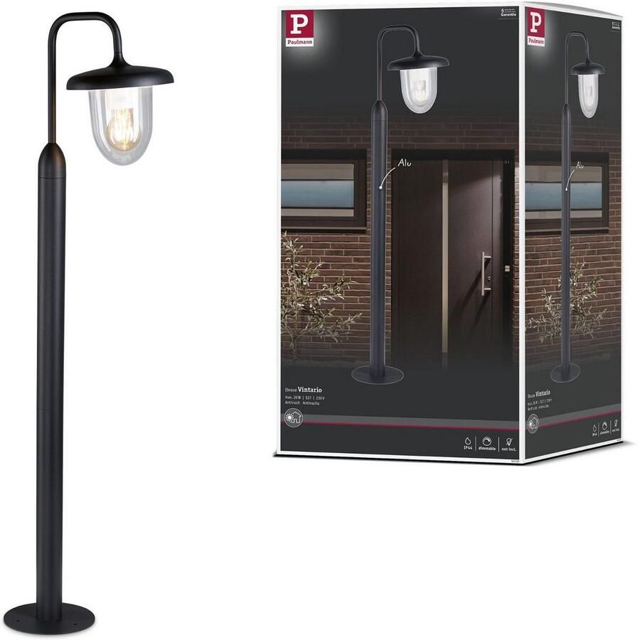 Paulmann Led-bolderlamp Vintario IP44 rond 1.135mm max. 20W 230V Antraciet E27 Aluminium (1 stuk) - Foto 2
