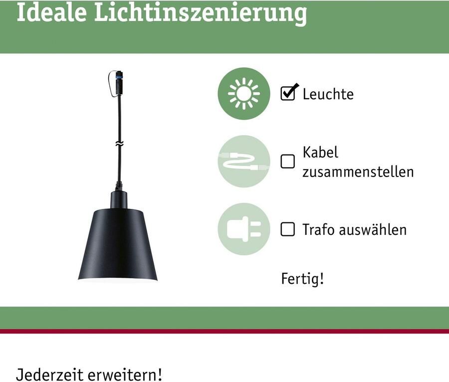 Paulmann Led-hanglamp Buiten Plug & Shine Kofia E14 24V 3000K 2W (1 stuk)