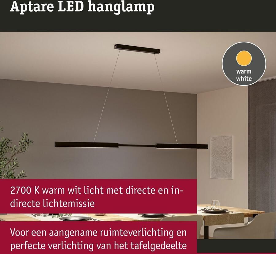 Paulmann Led-hanglamp LED hanglamp Aptare dimbaar - Foto 2