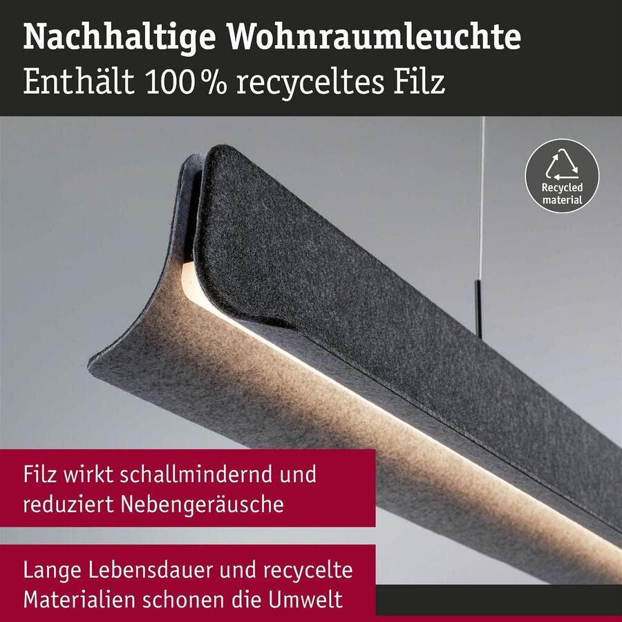 Paulmann Led-hanglamp Noyan 3-Staps-Dimbaar 2x24W Antraciet (1 stuk) - Foto 2