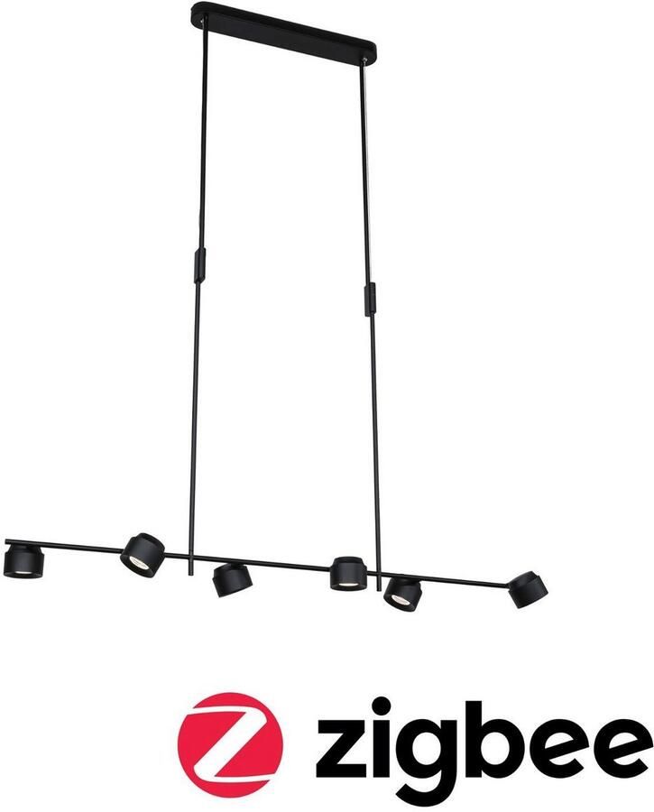 Paulmann Led-hanglamp Puric Pane Effect Smart Home Zigbee 6x6W zwart 230V Metaal (1 stuk) - Foto 2