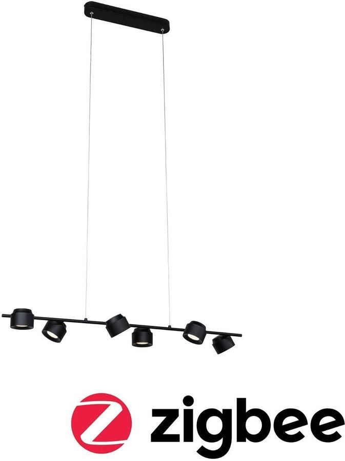 Paulmann Led-hanglamp Puric Pane Smart Home Zigbee 6x6W Zwart Grijs 230V Kunststof Metaal (1 stuk) - Foto 8