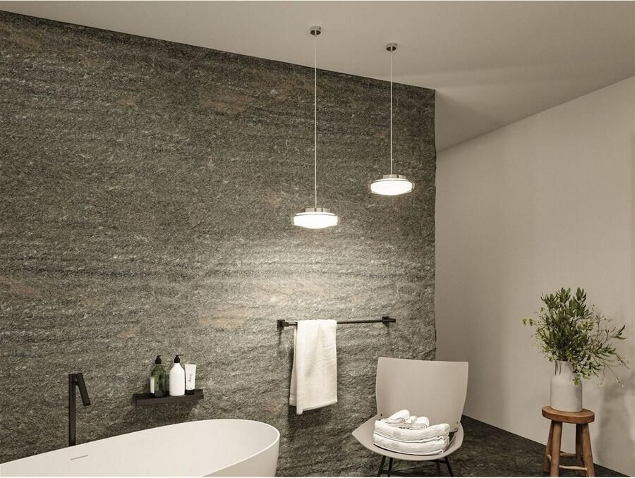 Paulmann Led-hanglamp Selection Bathroom Luena IP44 11 5W 3000K Chroom 230V Glas Metaal
