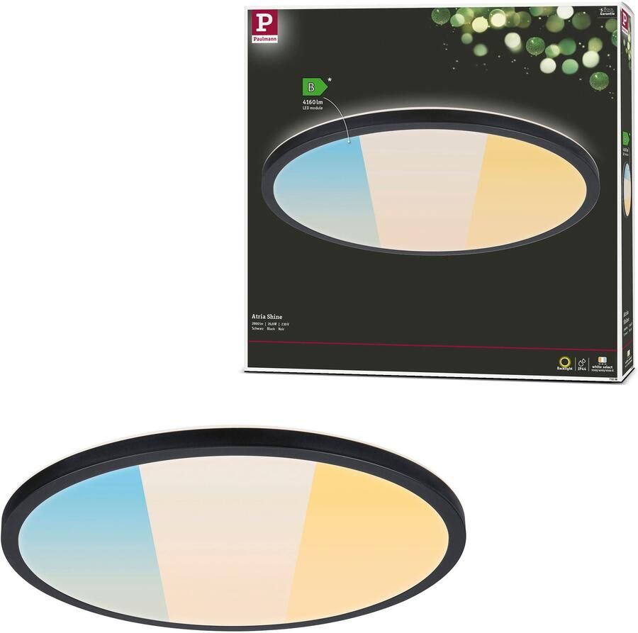 Paulmann Led-plafondlamp LED paneel Atria Shine IP44 rond 398mm witte schakelaar - Foto 3