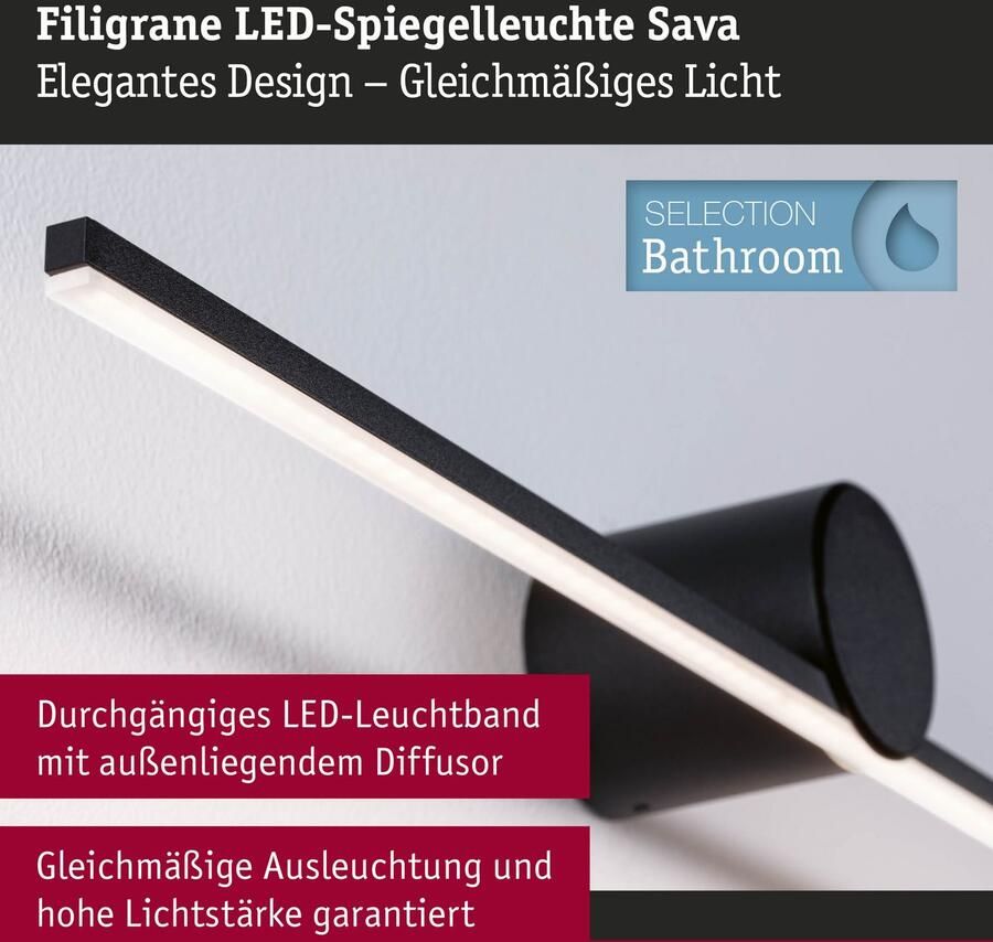 Paulmann Led-spiegellamp LED verlichtingspiegel Sava IP44 3000K 230V (1 stuk) - Foto 4