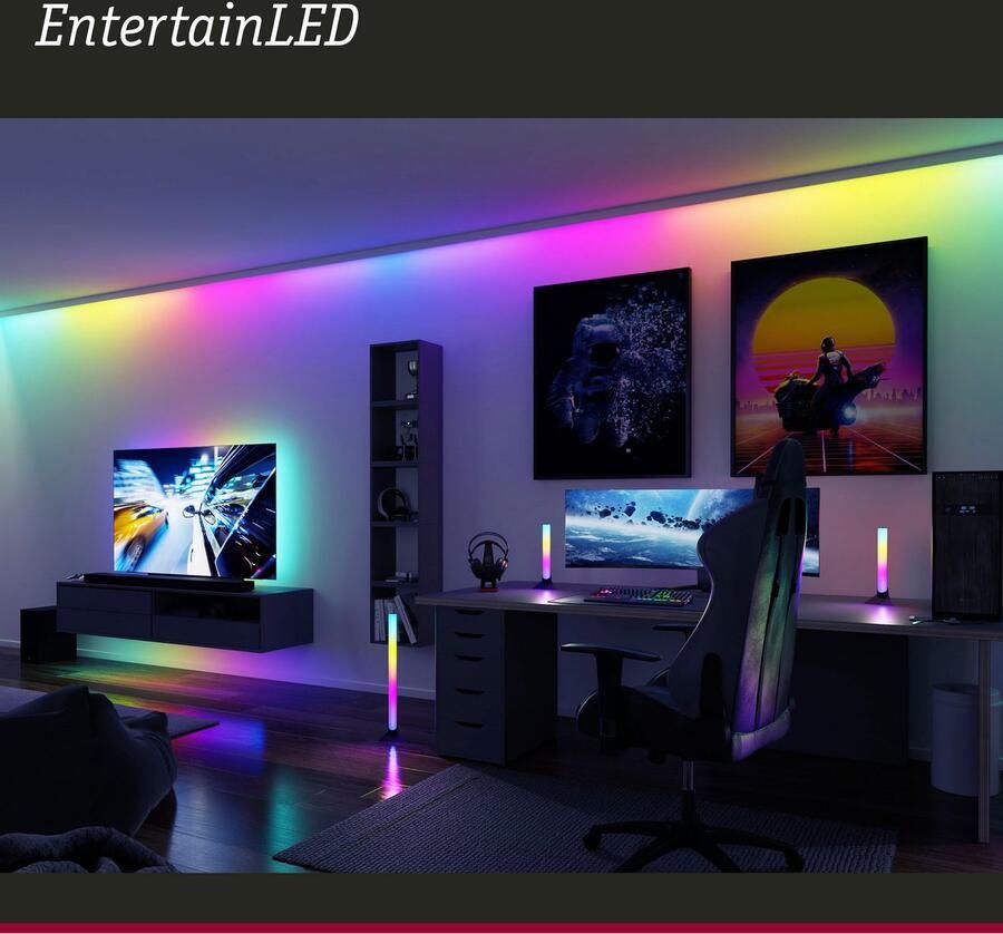 Paulmann Led-strepen USB LED Strip TV-Verlichting 75 Inch 3 1m Dynamic Rainbow RGB 5W (1 stuk) - Foto 6