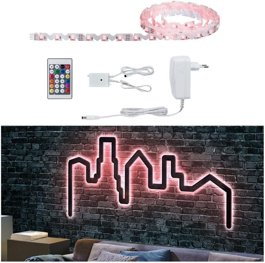 Paulmann Led-strepen Functie FlexLED 3D Set 3m RGB 19W 230V 12V 24VA Wit (1 stuk) - Foto 9