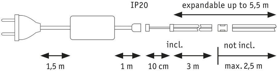 Paulmann Led-strepen MaxLED 1000 Basis Set 3m Daylight 6500K 36W 230 24V zilverkleur kunststof - Foto 6