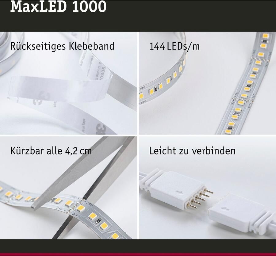 Paulmann Led-strepen MaxLED 1000 Basisset 3m Daglichtwit 35W 1100lm m 6500K (1 stuk) - Foto 6