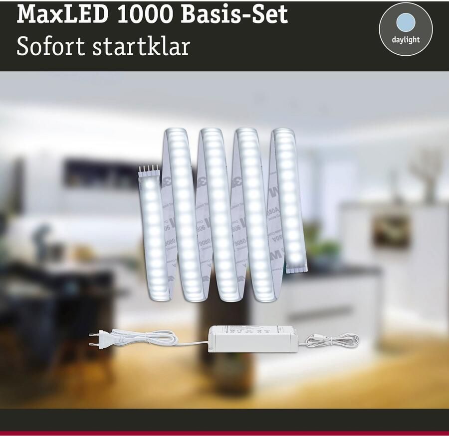 Paulmann Led-strepen MaxLED 1000 Basisset 1 5m Daglichtwit IP44 17W 1650lm gecoat (1 stuk) - Foto 2