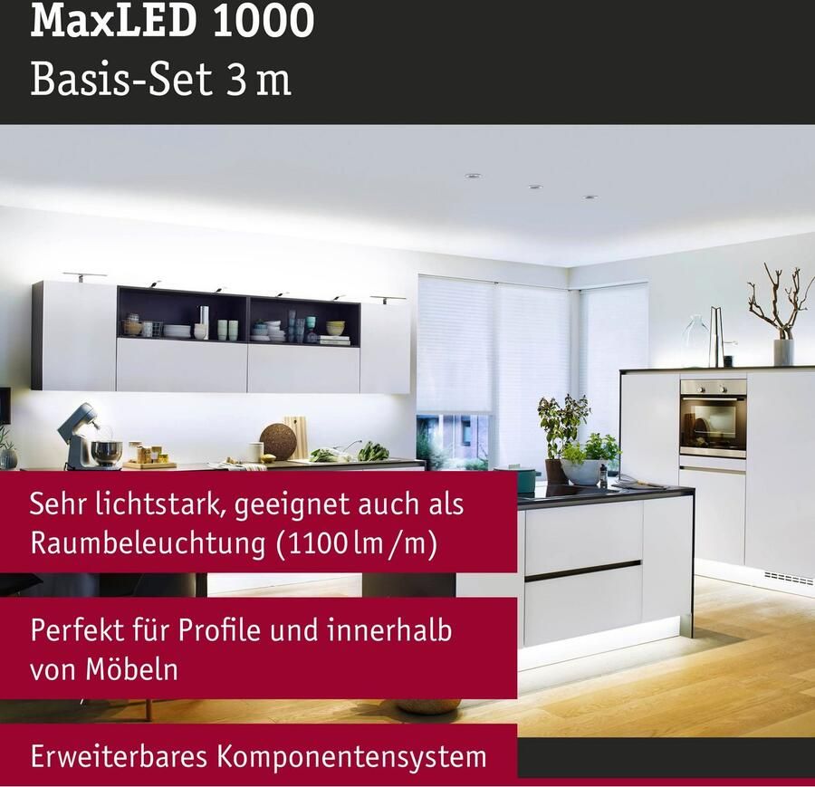 Paulmann Led-strepen MaxLED 1000 Basisset 3m Daglichtwit 35W 1100lm m 6500K (1 stuk) - Foto 4