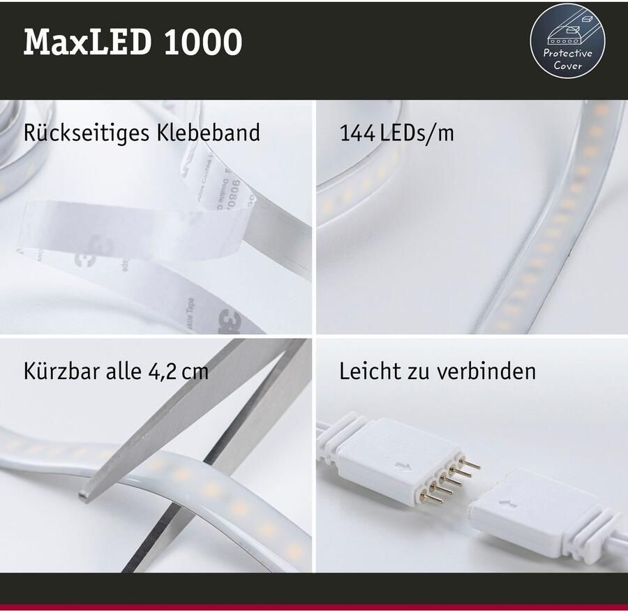 Paulmann Led-strepen MaxLED 1000 Basisset 1 5m Daglichtwit IP44 17W 1650lm gecoat (1 stuk)