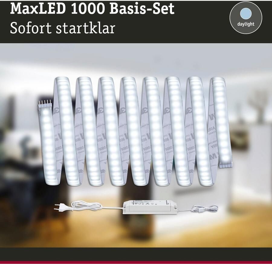 Paulmann Led-strepen MaxLED 1000 Basisset 3m Daglichtwit IP44 34W 3300lm gecoat (1 stuk) - Foto 2