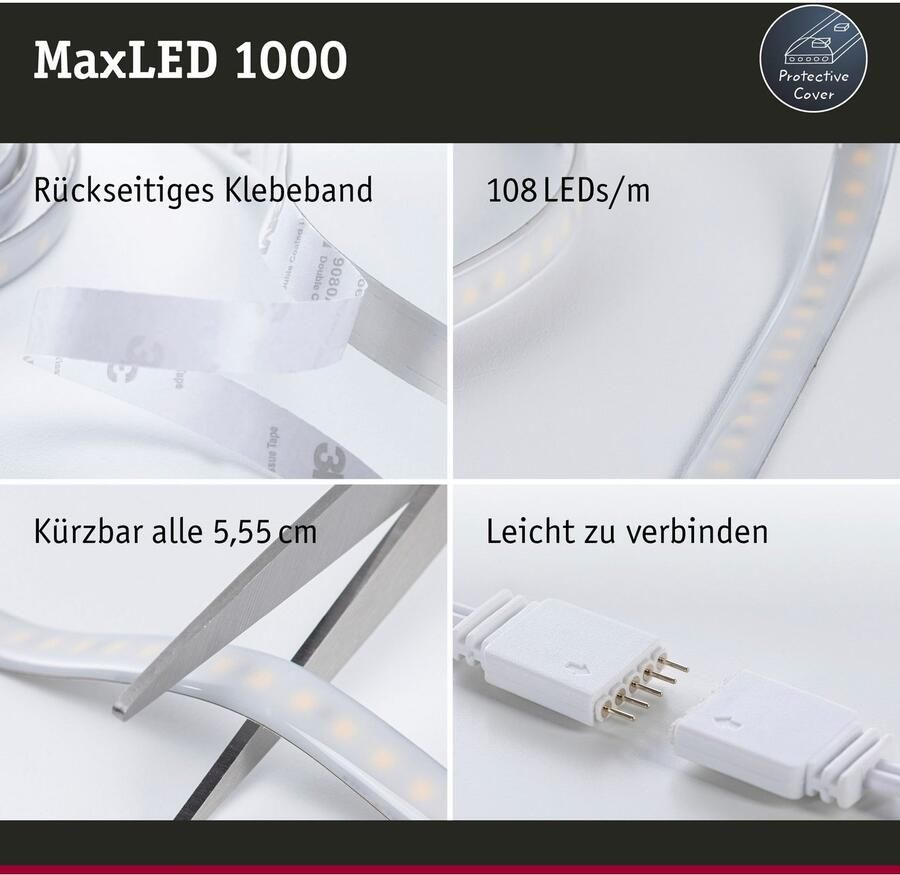 Paulmann Led-strepen MaxLED 1000 Basisset 3m IP44 Deksel 2700-6500K 32W 230 24V 60VA