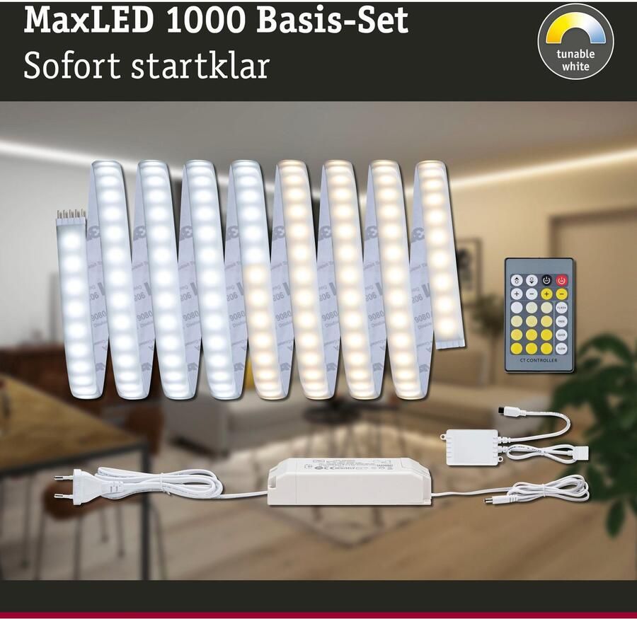 Paulmann Led-strepen MaxLED 1000 Basisset 3m IP44 Deksel 2700-6500K 32W 230 24V 60VA - Foto 2