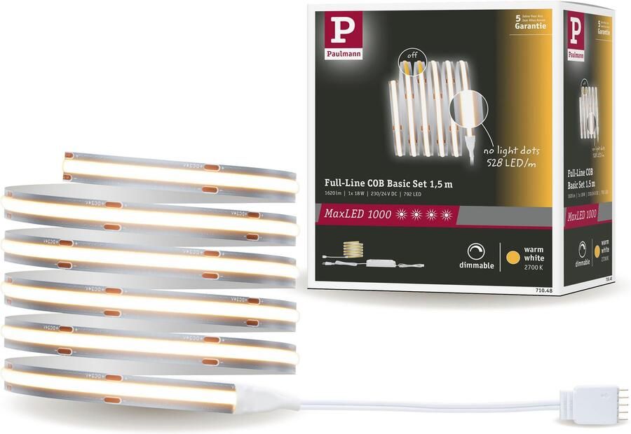 Paulmann Led-strepen MaxLED 1000 Full-Line COB Basisset 1 5m Warmwit 18W 1620lm 2700K (1 stuk) - Foto 15