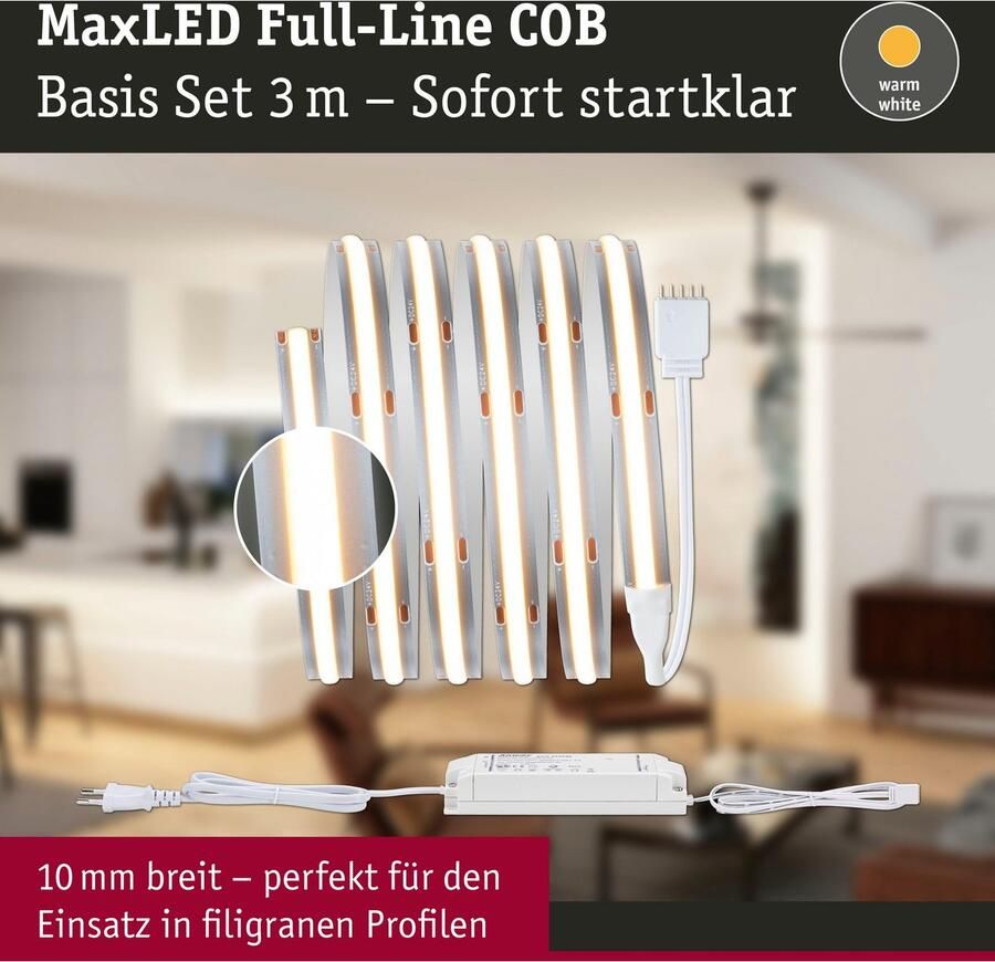 Paulmann Led-strepen MaxLED 1000 Full-Line COB Basisset 1 5m Warmwit 18W 1620lm 2700K (1 stuk) - Foto 4