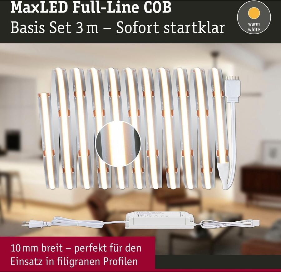 Paulmann Led-strepen MaxLED 1000 Full-Line COB Basisset 3m Warmwit 36W 3240lm 2700K (1 stuk) - Foto 5