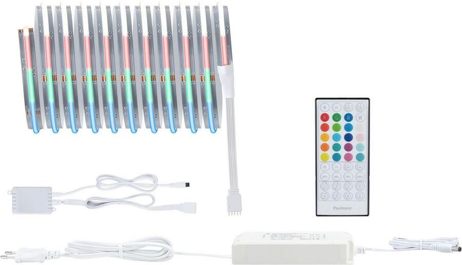 Paulmann Led-strepen MaxLED 1000 LED strip Full-Line COB basisset Geheugenfunctie kleurwisselaar kleurregeling dimmer (5 stuks)