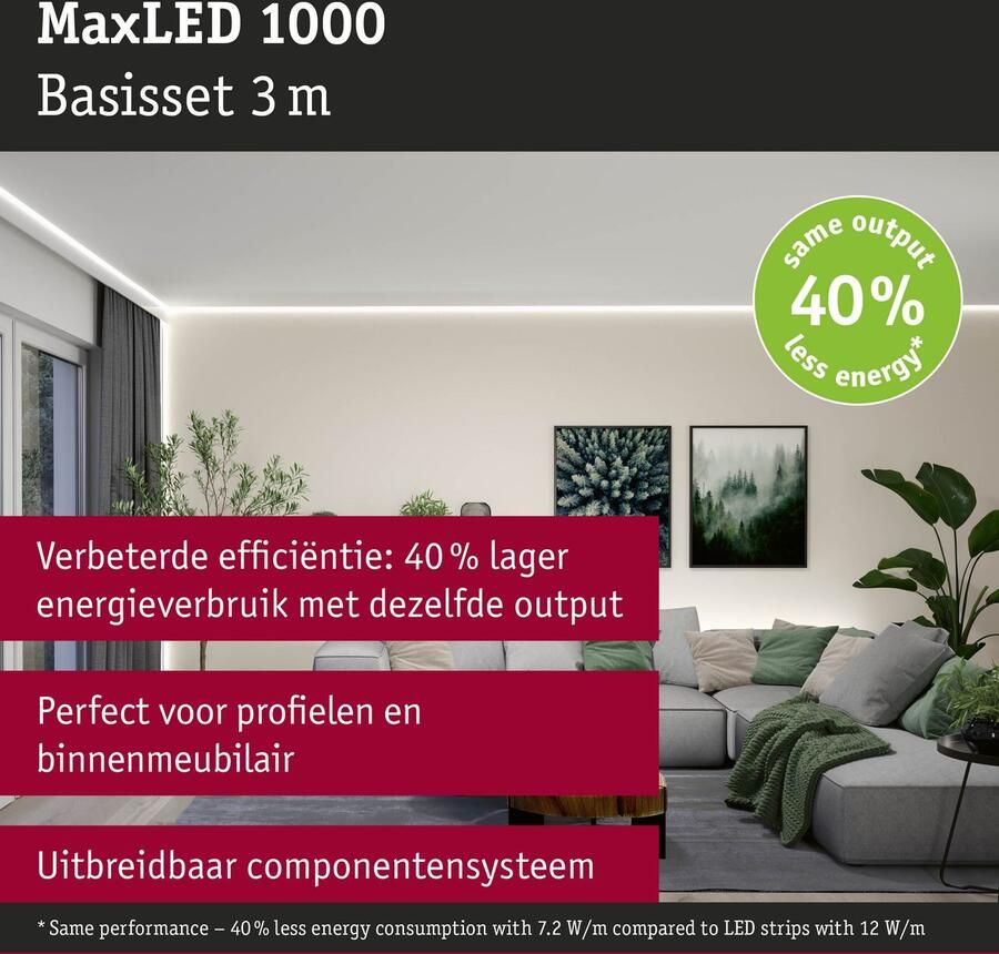 Paulmann Led-strepen MaxLED 1000 LED strip neutraal wit basisset (2 stuks)