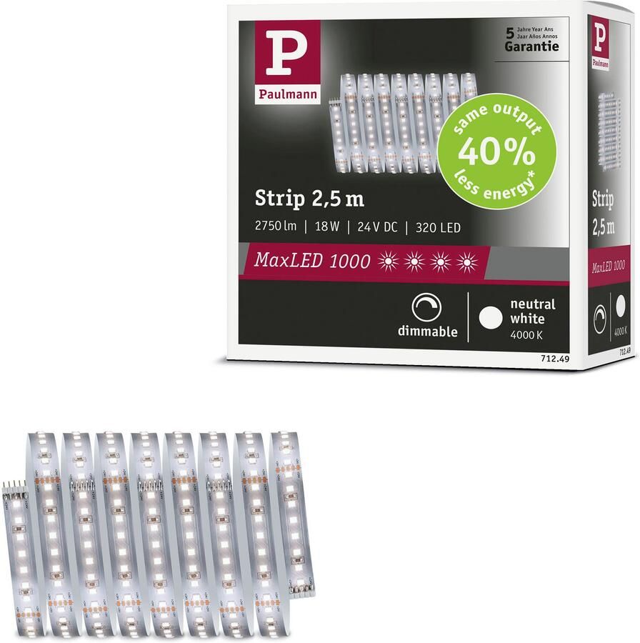 Paulmann Led-strepen MaxLED 1000 LED strip neutraal wit enkelstrip (1 stuk) - Foto 3
