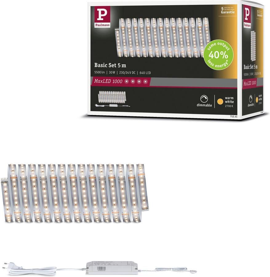Paulmann Led-strepen MaxLED 1000 LED strip warm wit basisset (2 stuks) - Foto 3