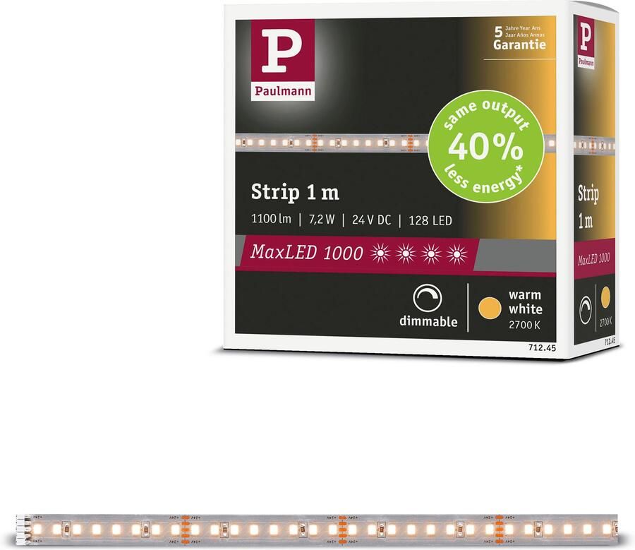 Paulmann Led-strepen MaxLED 1000 LED strip warm wit enkelstrip (1 stuk) - Foto 3
