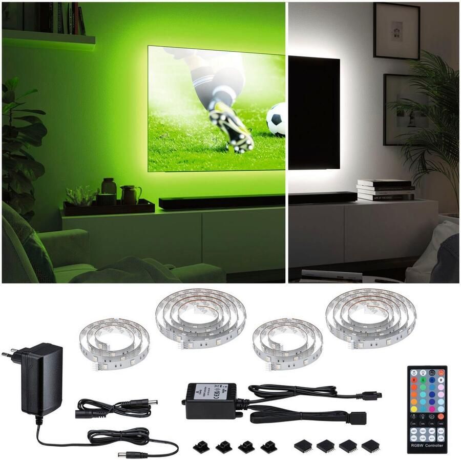 Paulmann Led-strepen MaxLED 250 TV Comfort Basisset 55 Inch 3 6m Dynamisch RGB 20 5W 277lm m (1 stuk)