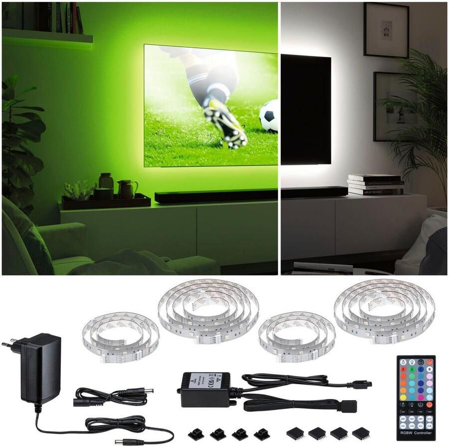 Paulmann Led-strepen MaxLED 250 TV Comfort Basisset 65 Inch 4 3m Dynamisch RGB 22W 234lm m (1 stuk)
