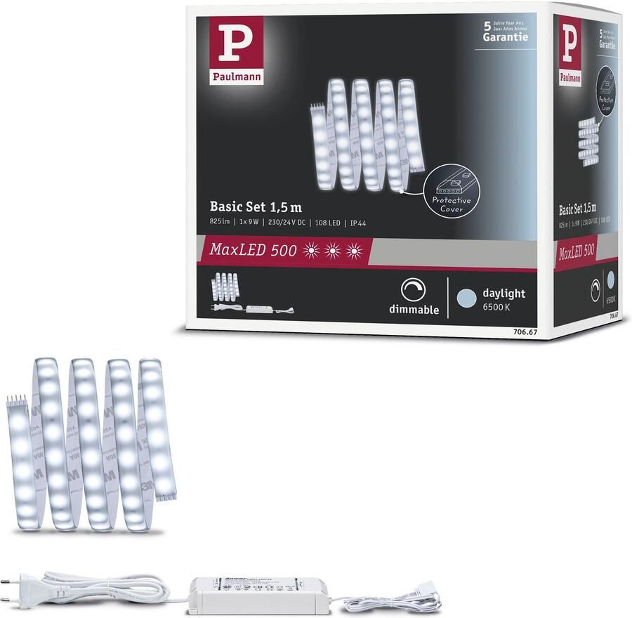 Paulmann Led-strepen MaxLED 500 Basisset 1 5m Daglichtwit IP44 8 5W 825lm gecoat (1 stuk) - Foto 9