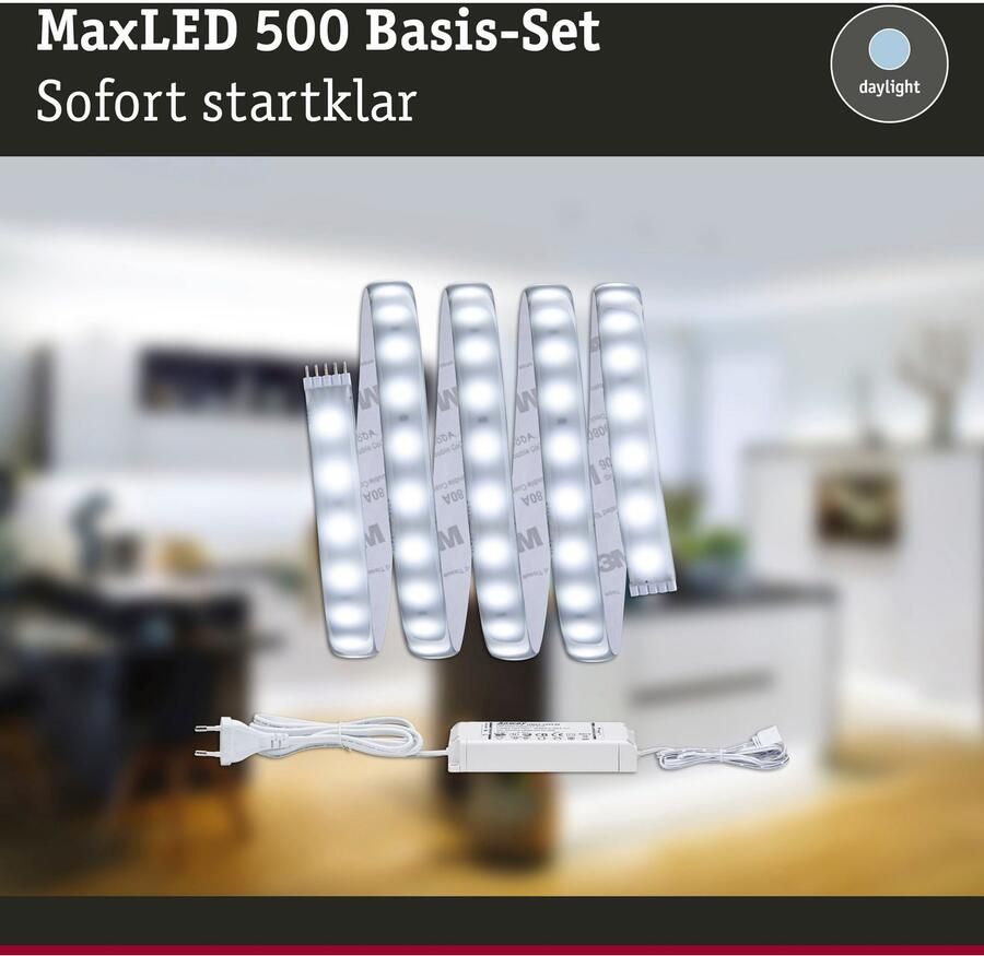 Paulmann Led-strepen MaxLED 500 Basisset 1 5m Daglichtwit IP44 8 5W 825lm gecoat (1 stuk) - Foto 3