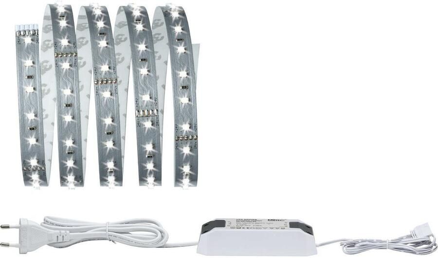 Paulmann Led-strepen MaxLED 500 Basisset 1 5m Daylight IP20 6500K 9W 230 24V 20VA zilverkleur (1 stuk) - Foto 5