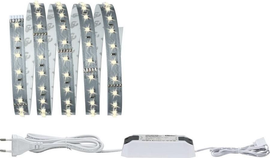 Paulmann Led-strepen MaxLED 500 Basisset 1 5m IP20 2700K 9W 230 24V 20VA zilverkleur (1 stuk) - Foto 7