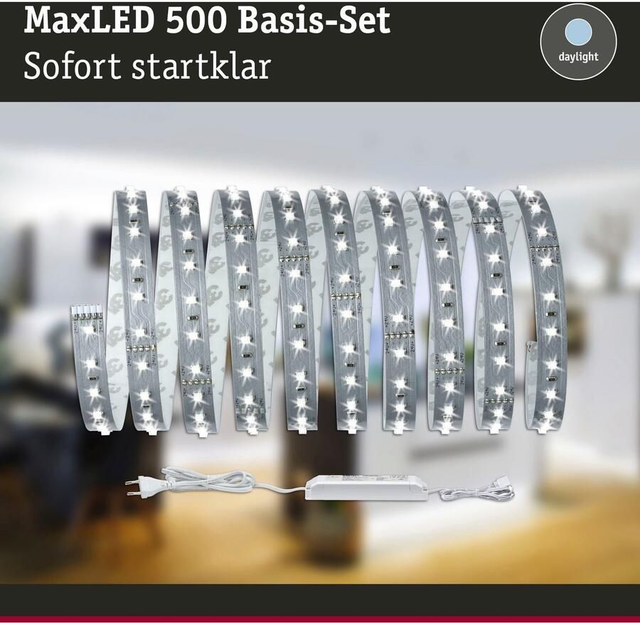 Paulmann Led-strepen MaxLED 500 Basisset 3m Daglichtwit 18W 1650lm 6500K ongecoat (1 stuk)