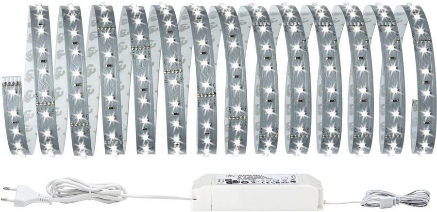 Paulmann Led-strepen MaxLED 500 Basisset 5m Daylight IP20 6500K 30W 230 24V 60VA zilverkleur (1 stuk) - Foto 5
