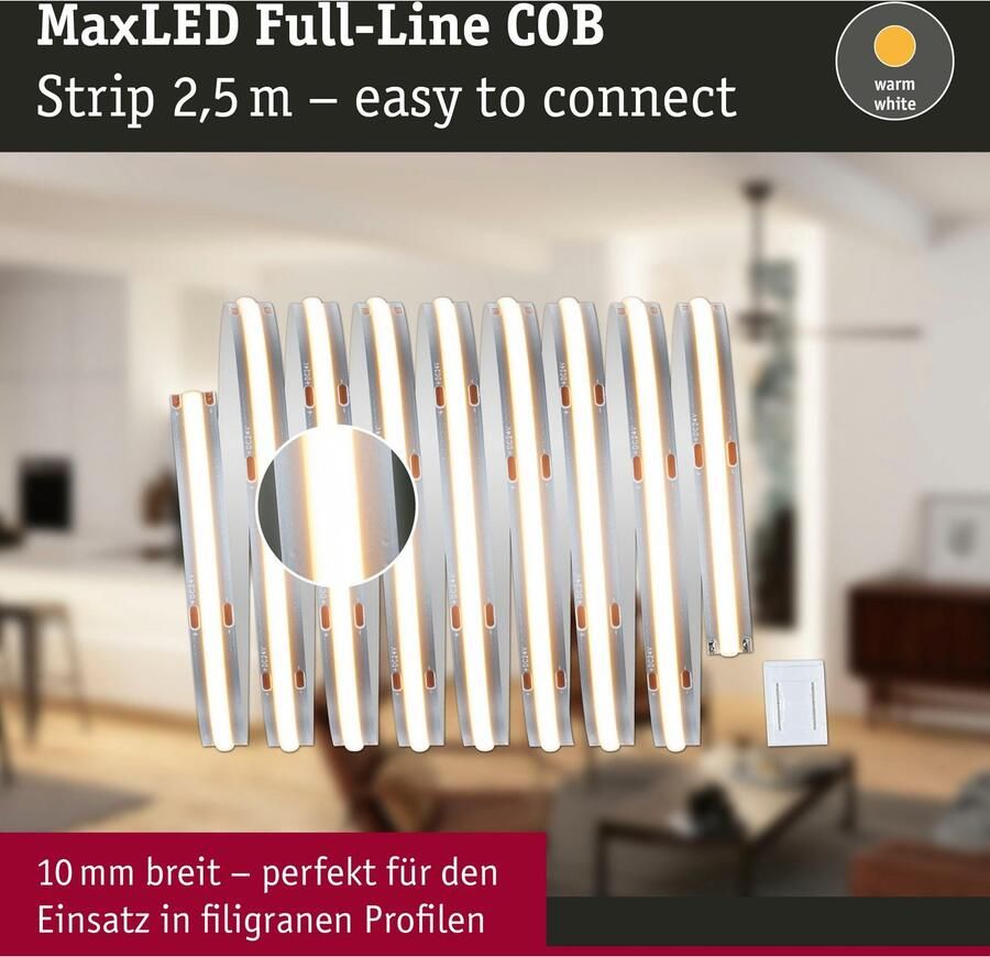 Paulmann Led-strepen MaxLED 500 Full-Line COB Enkelstrip 2 5m Warmwit 15W 1250lm 2700K (1 stuk) - Foto 4