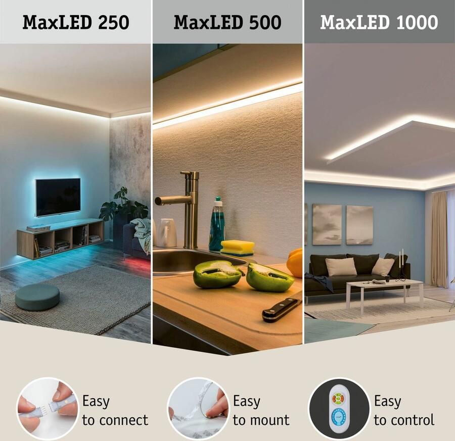 Paulmann Led-strepen MaxLED 1000 Basisset 3m IP44 Deksel 2700-6500K 32W 230 24V 60VA - Foto 3