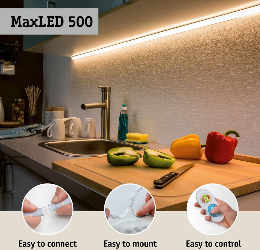 Paulmann Led-strepen MaxLED 500 LED strip neutraal wit basisset (2 stuks)