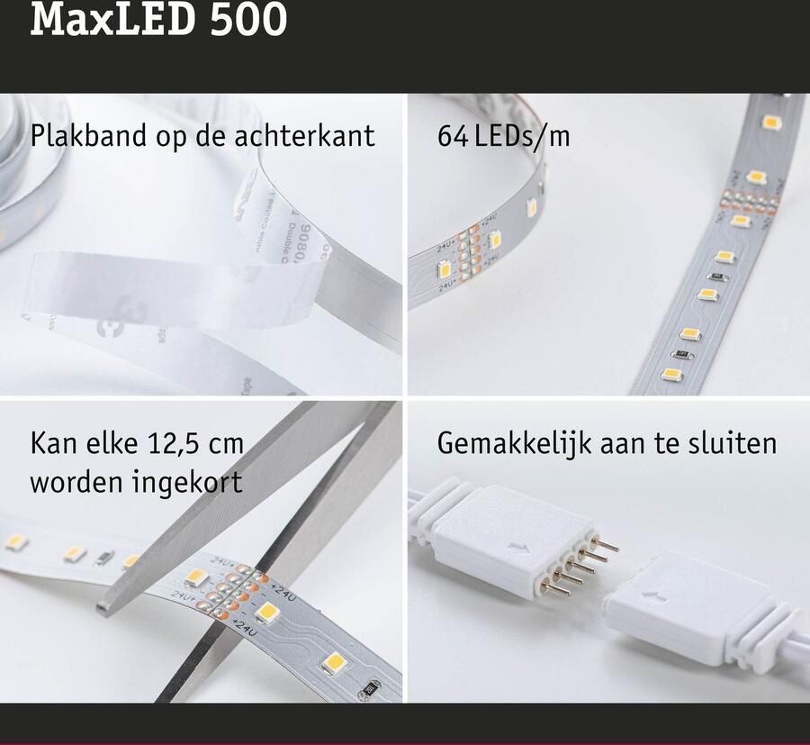 Paulmann Led-strepen MaxLED 500 LED strip neutraal wit basisset (2 stuks) - Foto 3