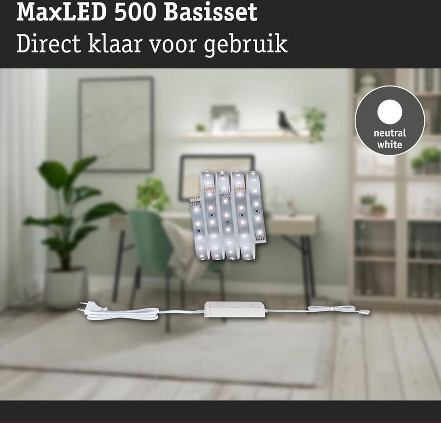 Paulmann Led-strepen MaxLED 500 LED strip neutraal wit basisset (2 stuks)