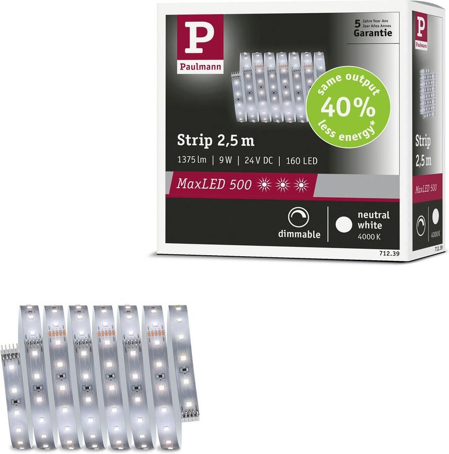 Paulmann Led-strepen MaxLED 500 LED strip neutraal wit enkelstrip (1 stuk)