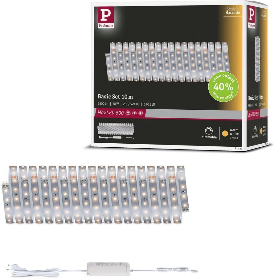 Paulmann Led-strepen MaxLED 500 LED strip warm wit basisset (2 stuks) - Foto 2