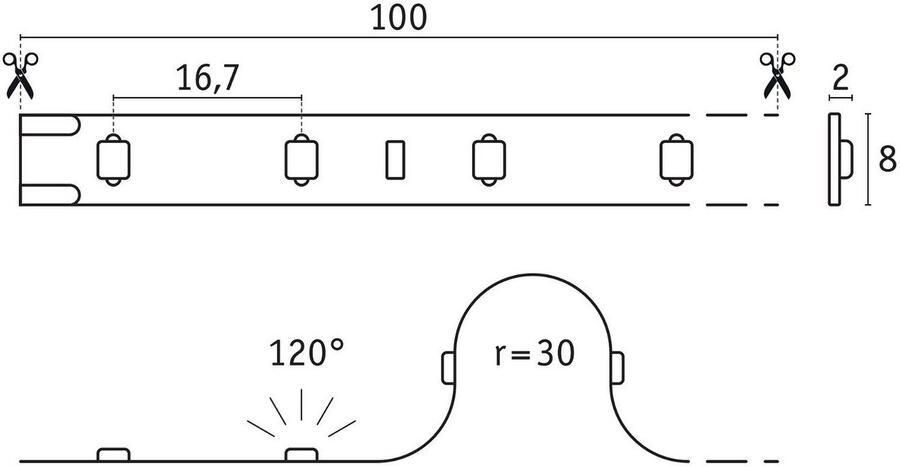 Paulmann Led-strepen Pro Strip Silver P25 5m ijsblauw IP20 24V DC 20W (1 stuk) - Foto 4