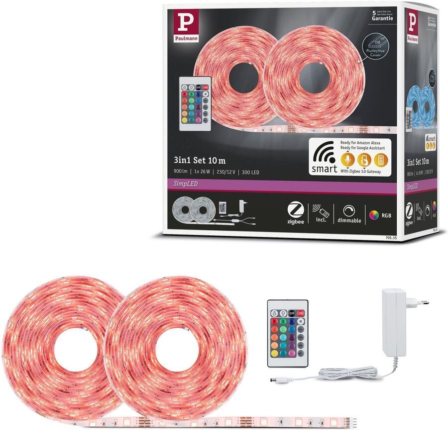 Paulmann Led-strepen SimpLED Stripe Set 10m 230 12V DC Wit Metaal Kunststof - Foto 11