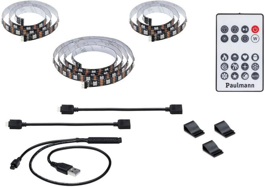 Paulmann Led-strepen USB LED Strip TV-Verlichting 55 Inch 2m Dynamic Rainbow RGB 3 5W (1 stuk) - Foto 12