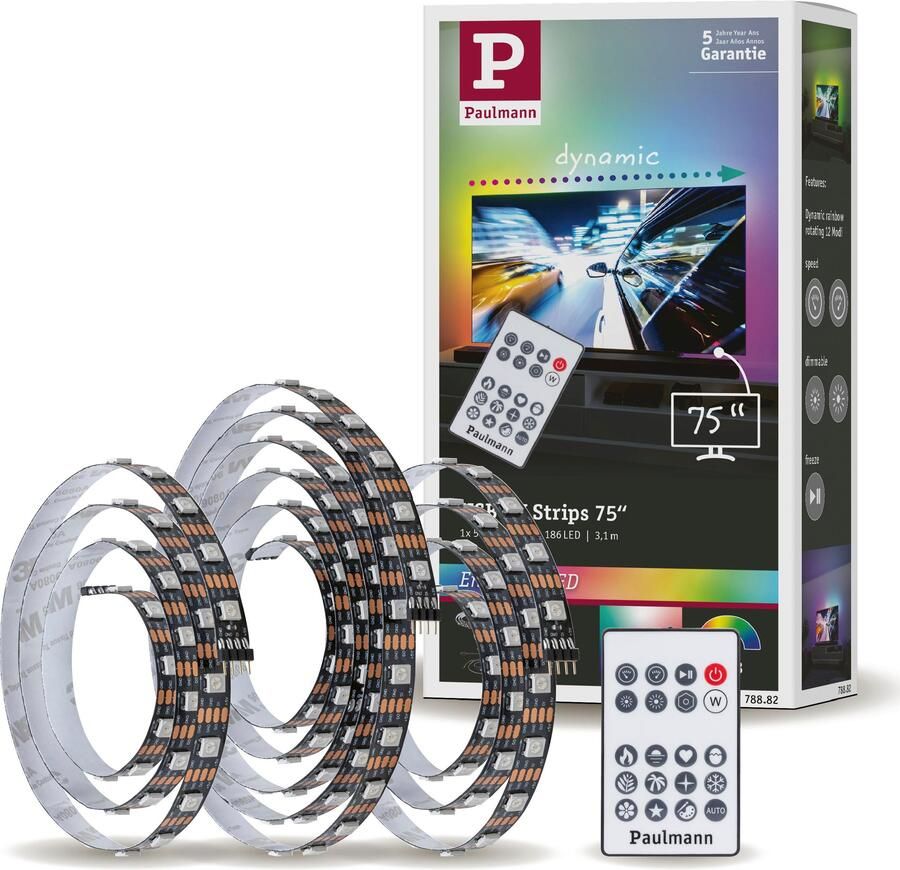 Paulmann Led-strepen USB LED Strip TV-Verlichting 75 Inch 3 1m Dynamic Rainbow RGB 5W (1 stuk) - Foto 14