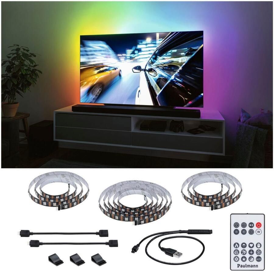 Paulmann Led-strepen USB LED Strip TV-Verlichting 75 Inch 3 1m Dynamic Rainbow RGB 5W (1 stuk) - Foto 2