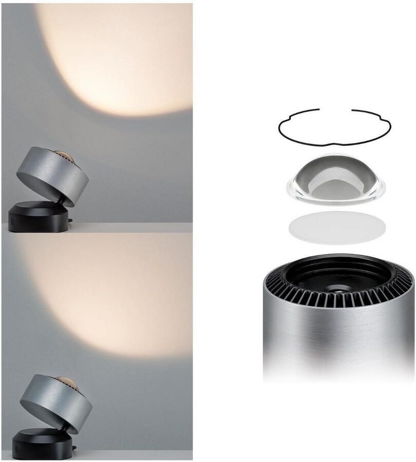Paulmann Led-tafellamp Aldan 1x3 5W zwart alu geborsteld 230V aluminium (1 stuk) - Foto 4