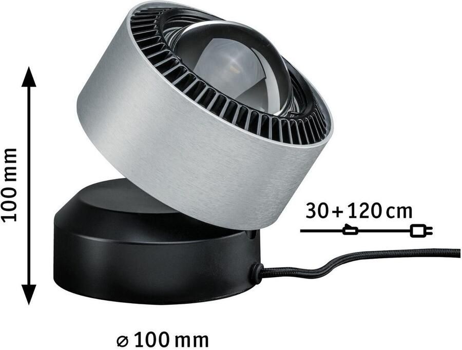 Paulmann Led-tafellamp Aldan 1x3 5W zwart alu geborsteld 230V aluminium (1 stuk) - Foto 5