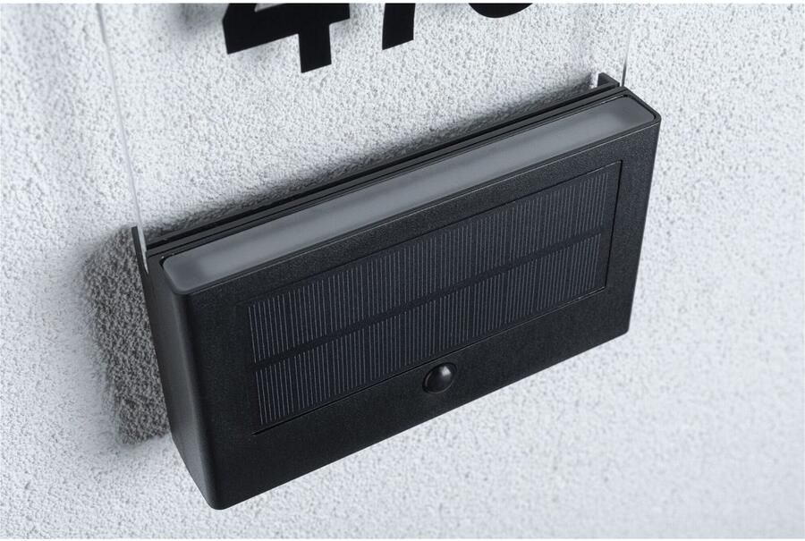 Paulmann Led-wandlamp voor buiten Solar Huisnummerlamp Neda IP44 2200K 18lm Antraciet (1 stuk) - Foto 8